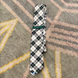 Tommy Hilfiger Black/Red and White Plaid Tie